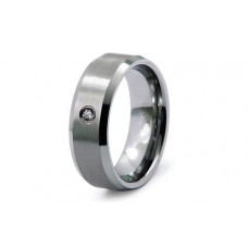 Tungsten Carbide CZ Ring 8mm